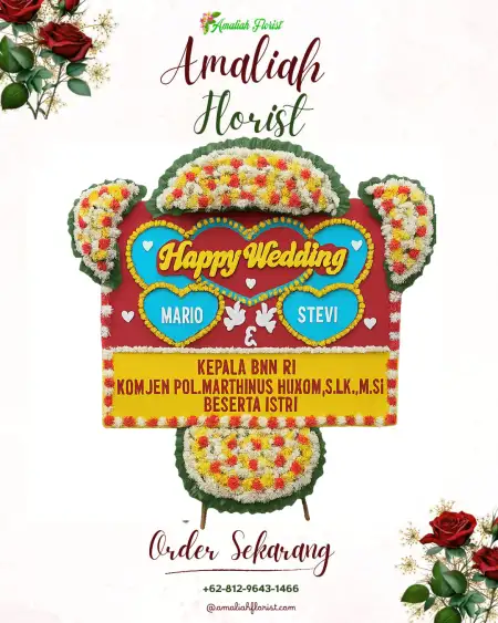 Papan Bunga Pernikahan Ngabab